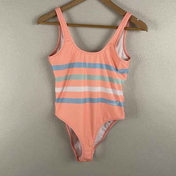 Chubbies Womens Size Small Orange Striped One Piece Swimsuit - Picture 1 of 4